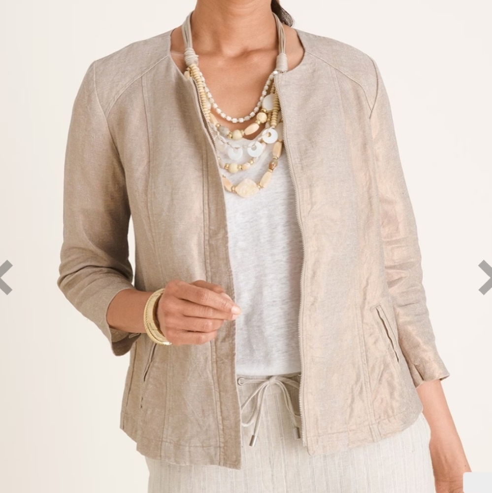 Chicos foiled linen jacket